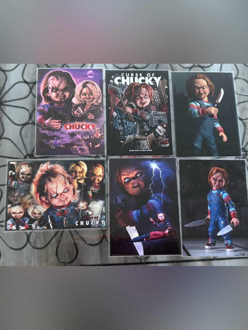 All 6 Chucky Childs Play Horror Movie Halloween Collector Cards